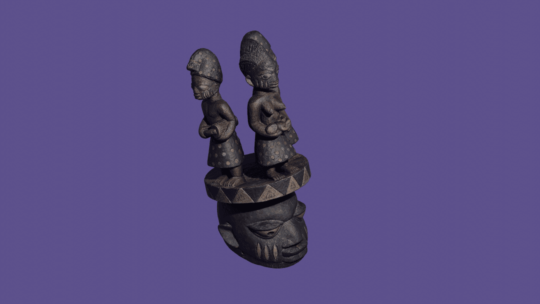 Three heads mask 3D render